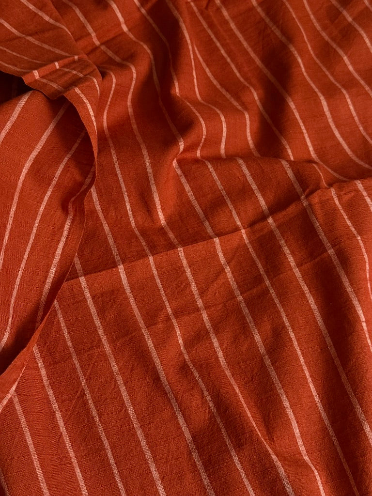 Striped Handwoven Cotton - Brick
