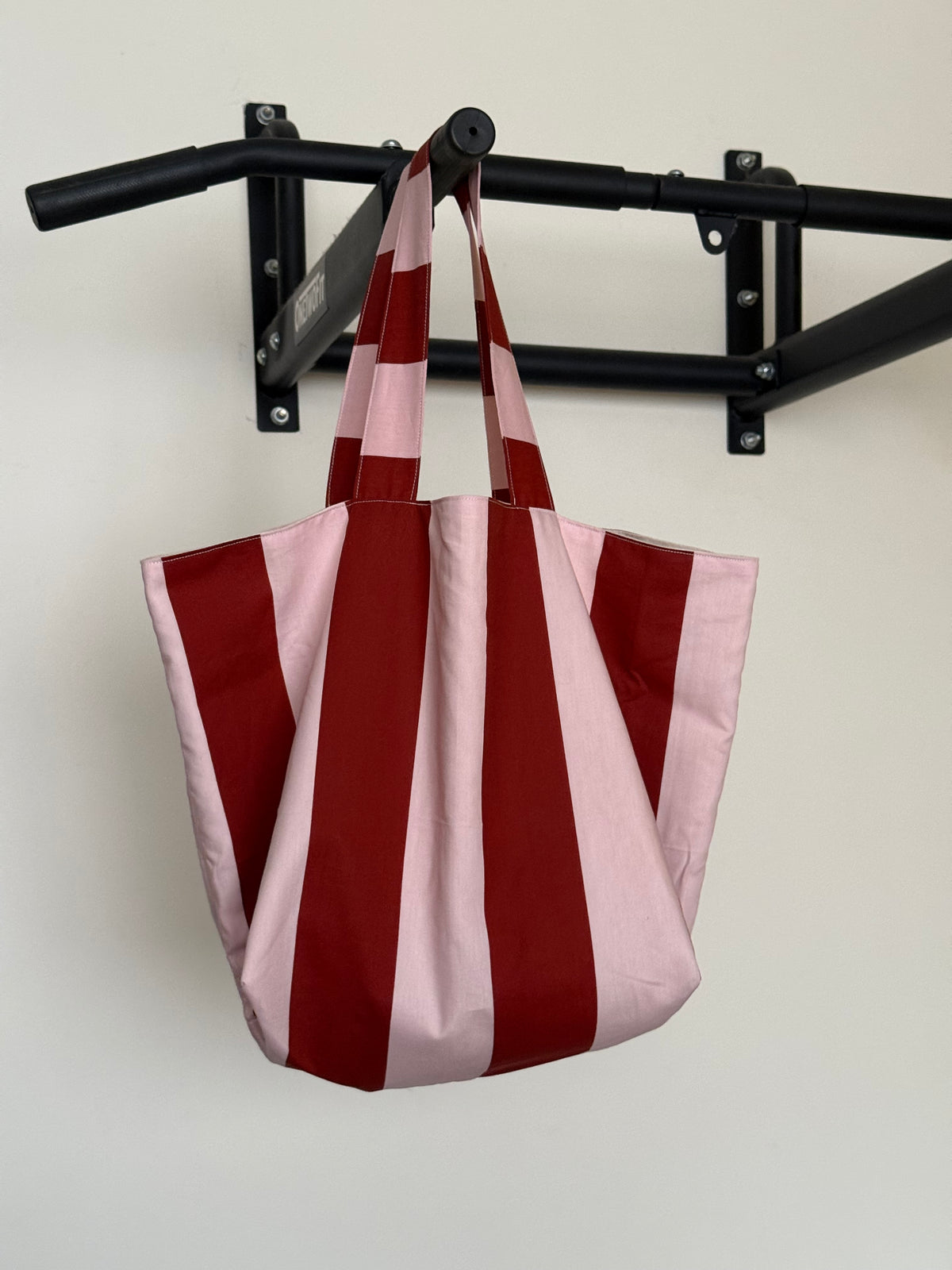 Chunky tote (pink stripes)