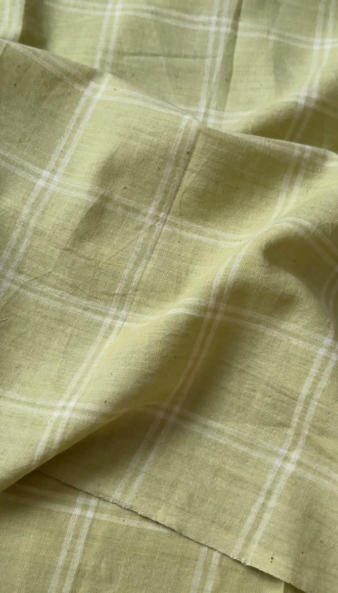 Checkered Handwoven Cotton - Lime