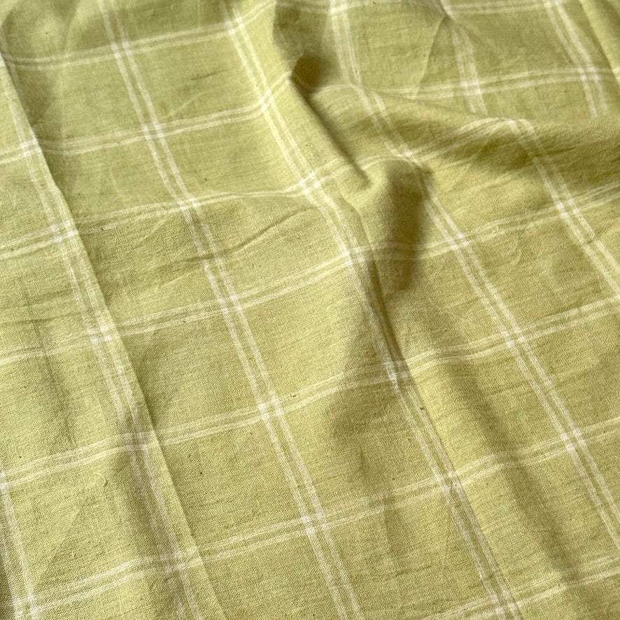 Checkered Handwoven Cotton - Lime