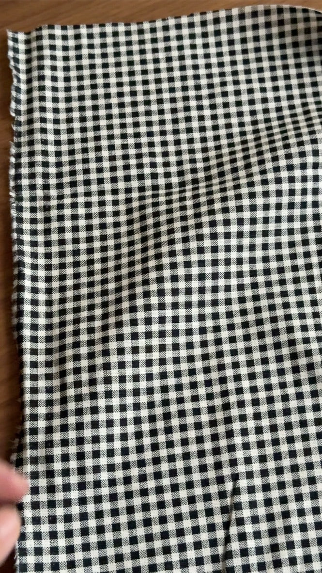 Mini Gingham Cotton Linen blend in Black