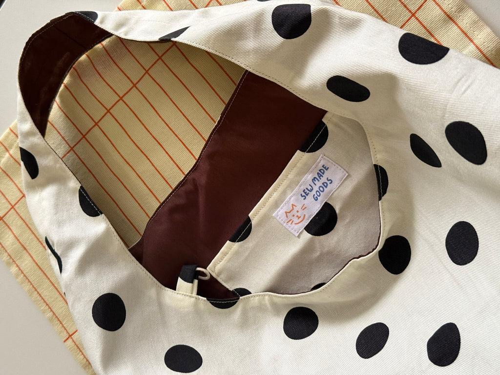 Slouchy Tote (Cream Polka)