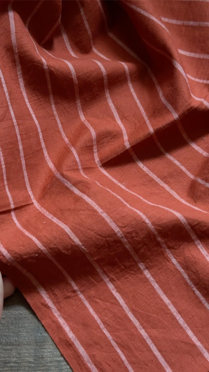 Striped Handwoven Cotton - Brick