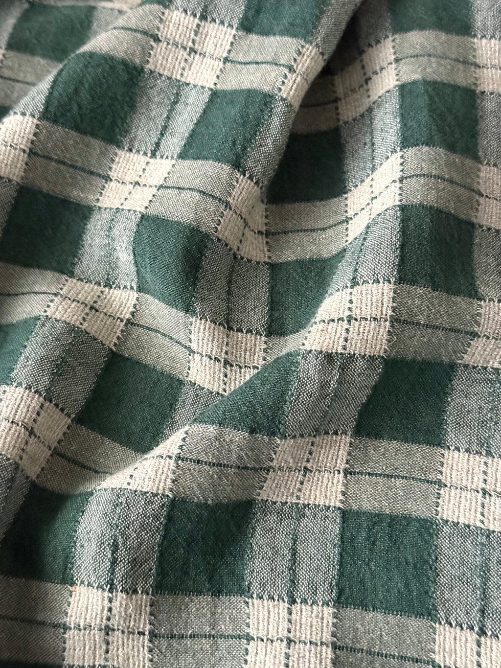 Jamdani Handloom - Green Gingham