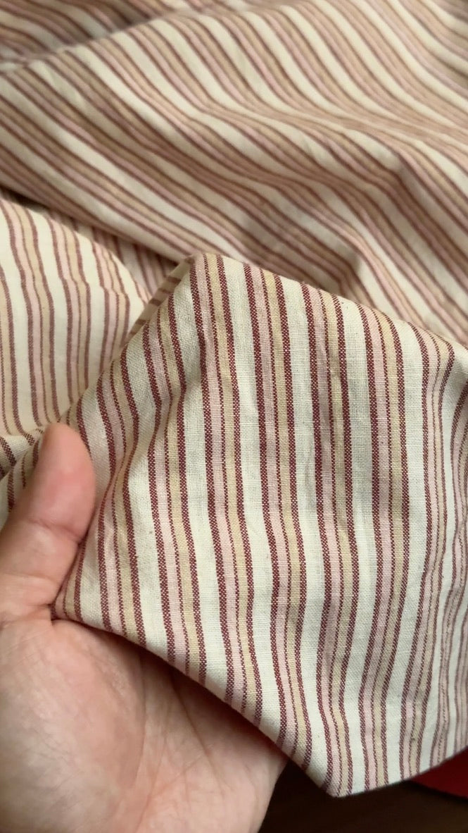 Striped Handwoven Cotton - Strawberry Ripple