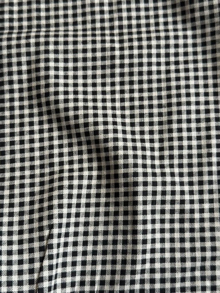 Mini Gingham Cotton Linen blend in Black