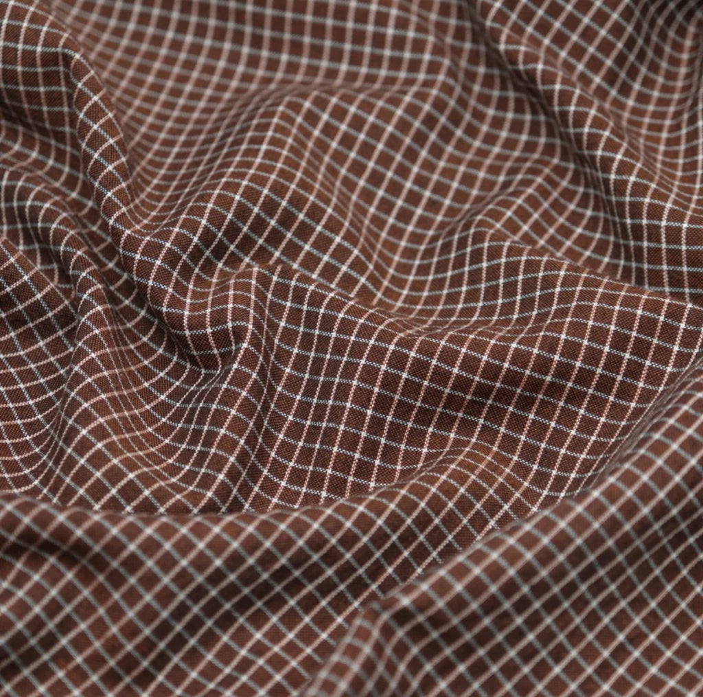 Mini Check Handwoven Cotton - Cocoa