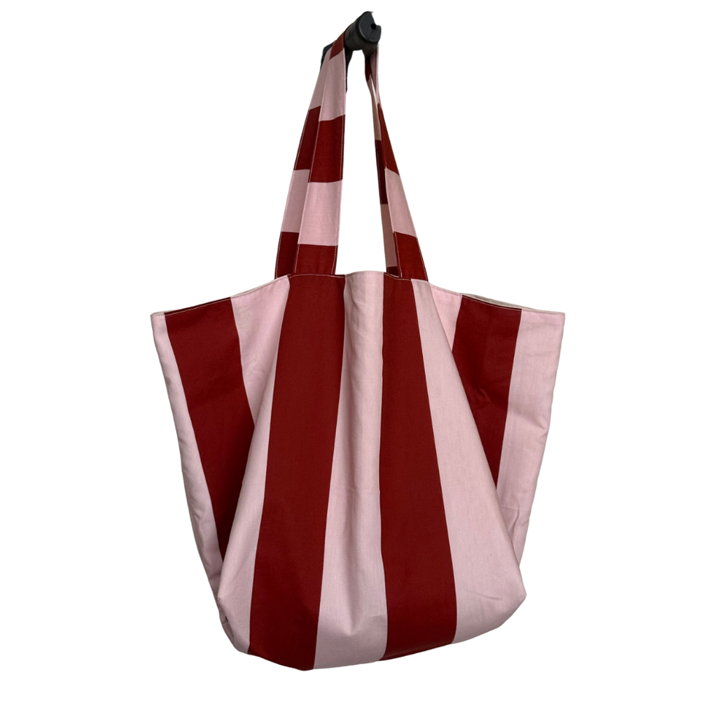 Chunky tote (pink stripes)