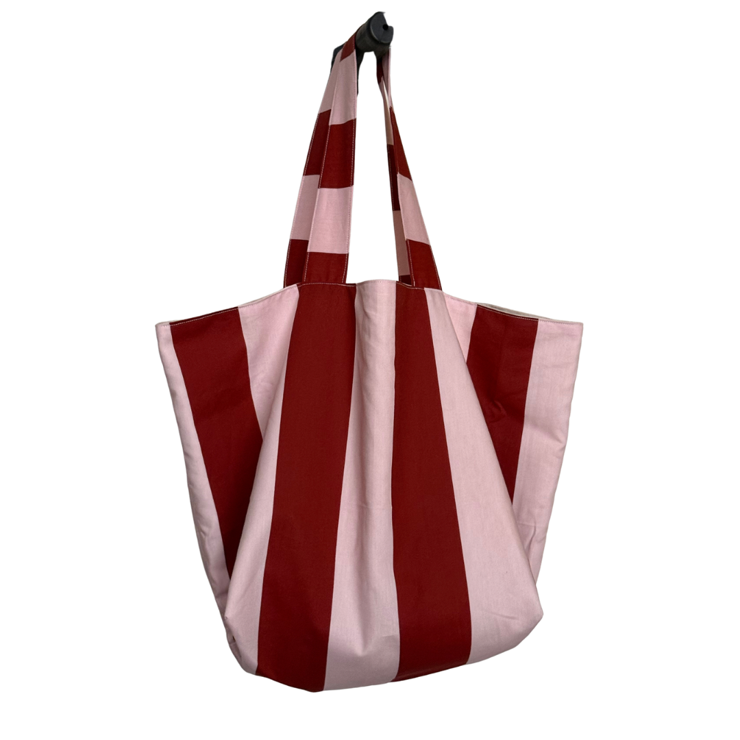 Chunky tote (pink stripes)