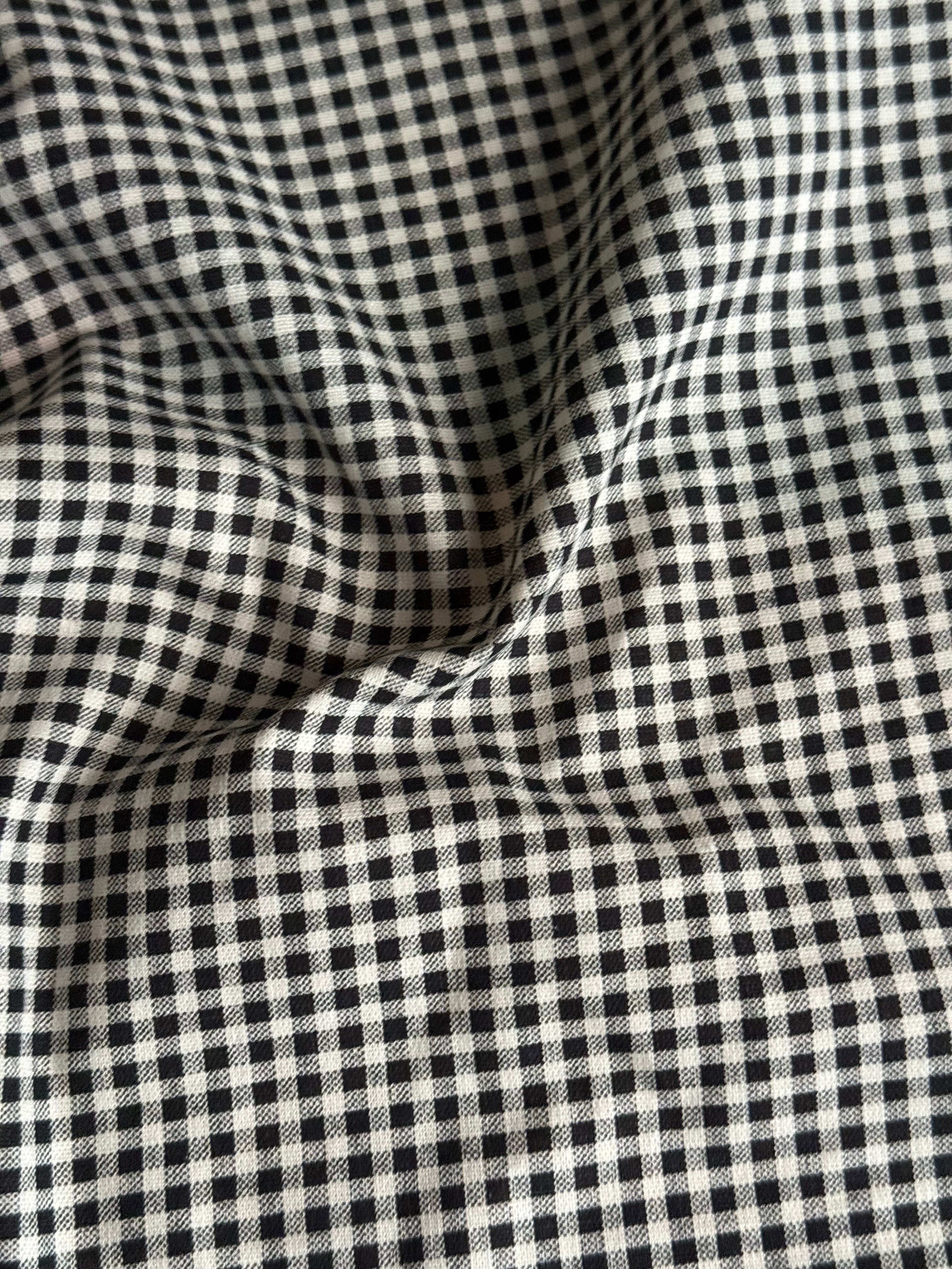Mini Gingham Cotton Linen blend in Black