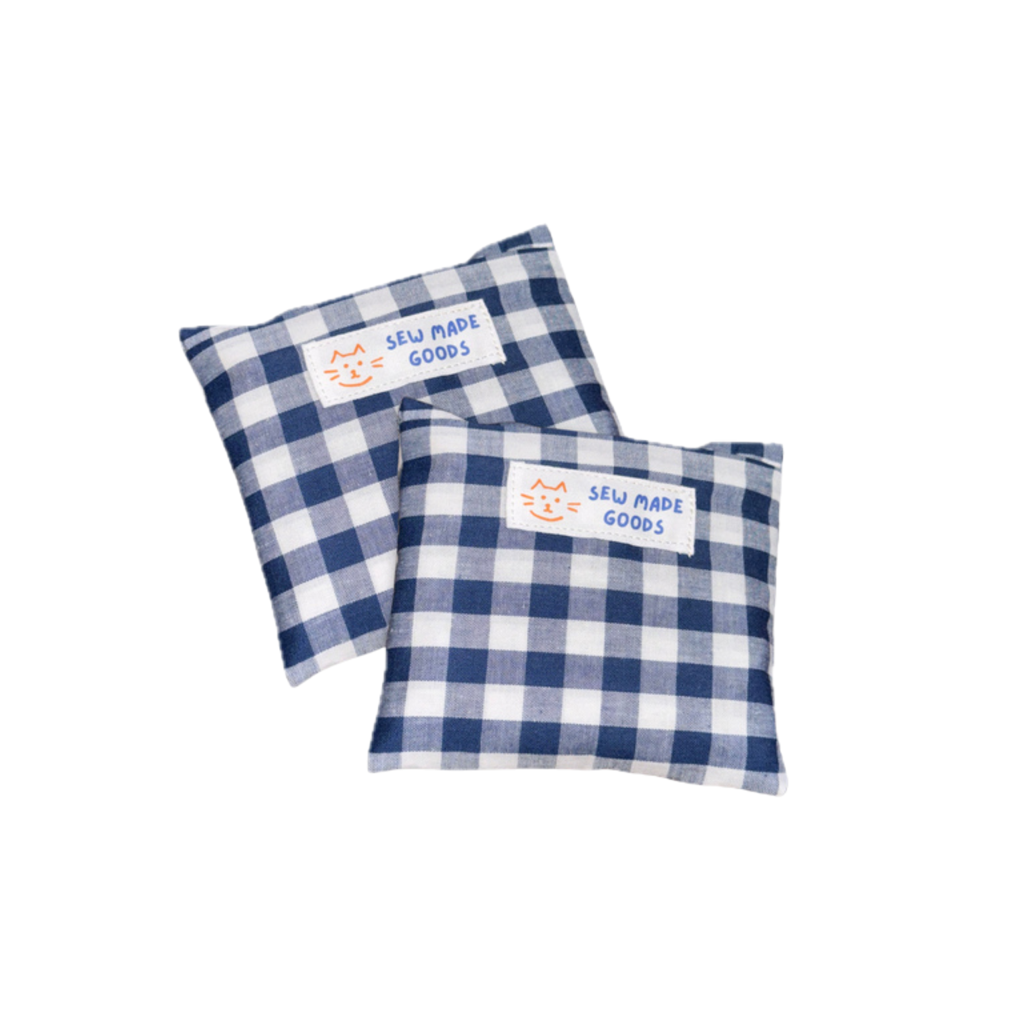 Reusable bags (blue gingham)
