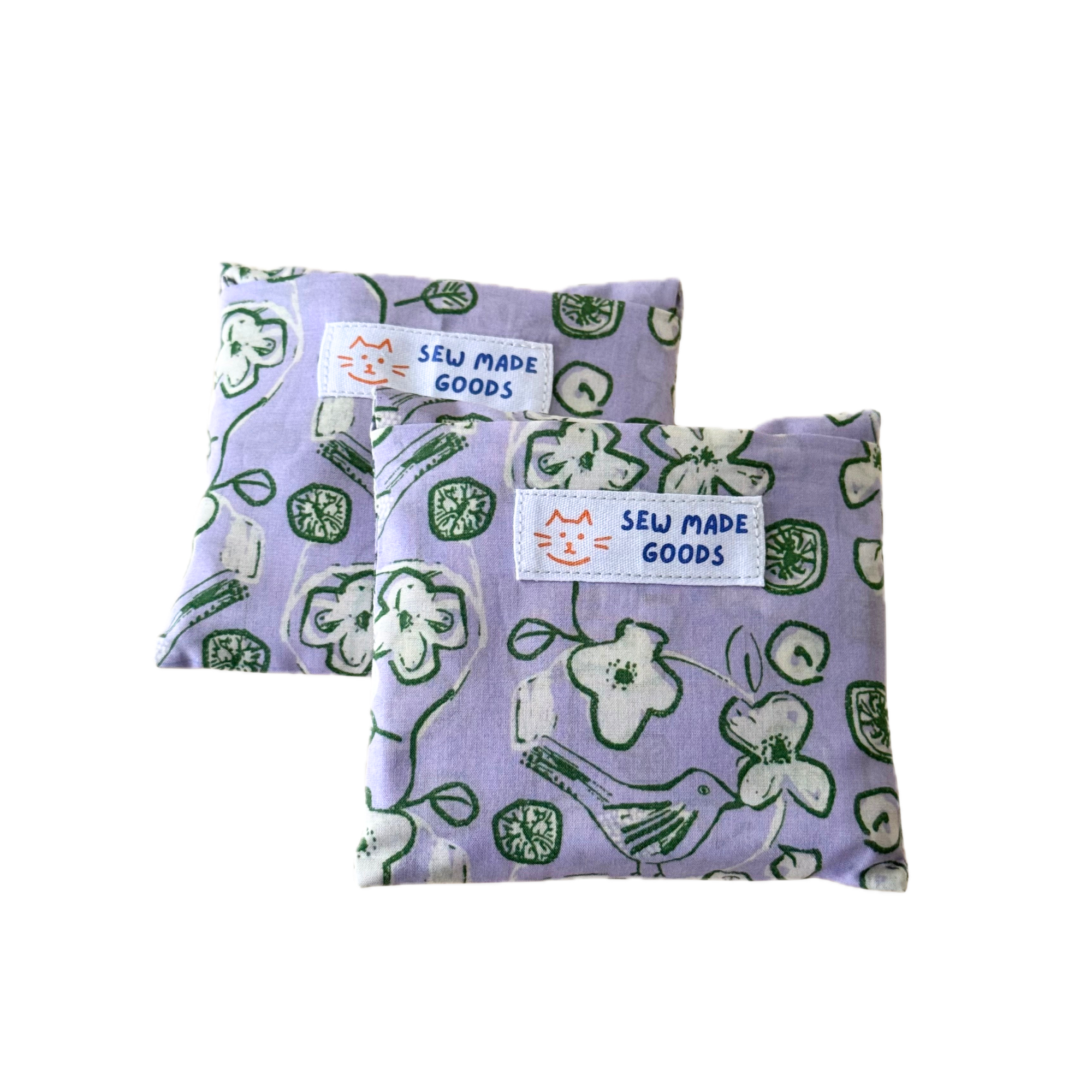 Reusable bags (lilac birdie)