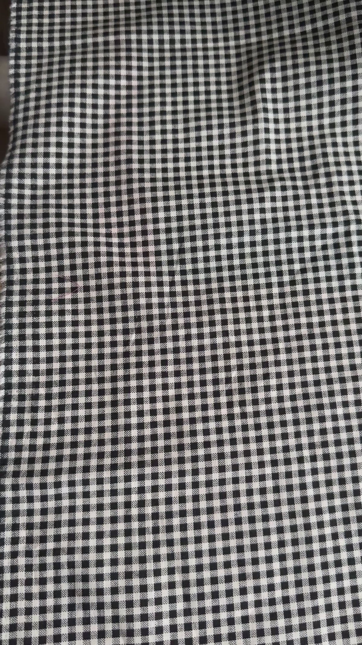 Mini Gingham Cotton Linen blend in Black