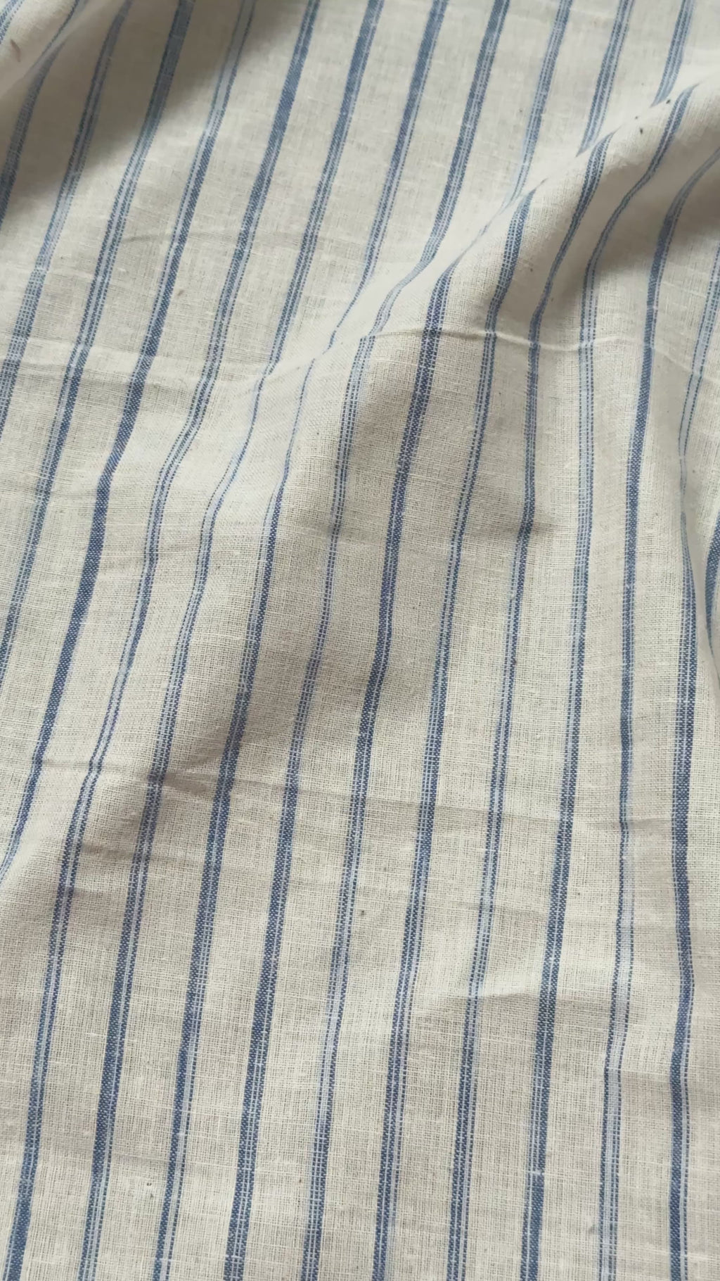 Striped Handwoven Cotton - White / Blue stripes