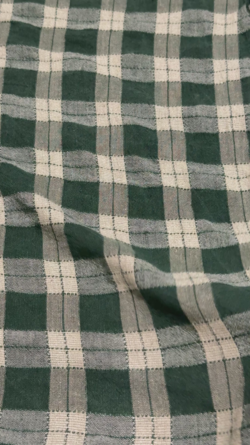 Jamdani Handloom - Green Gingham