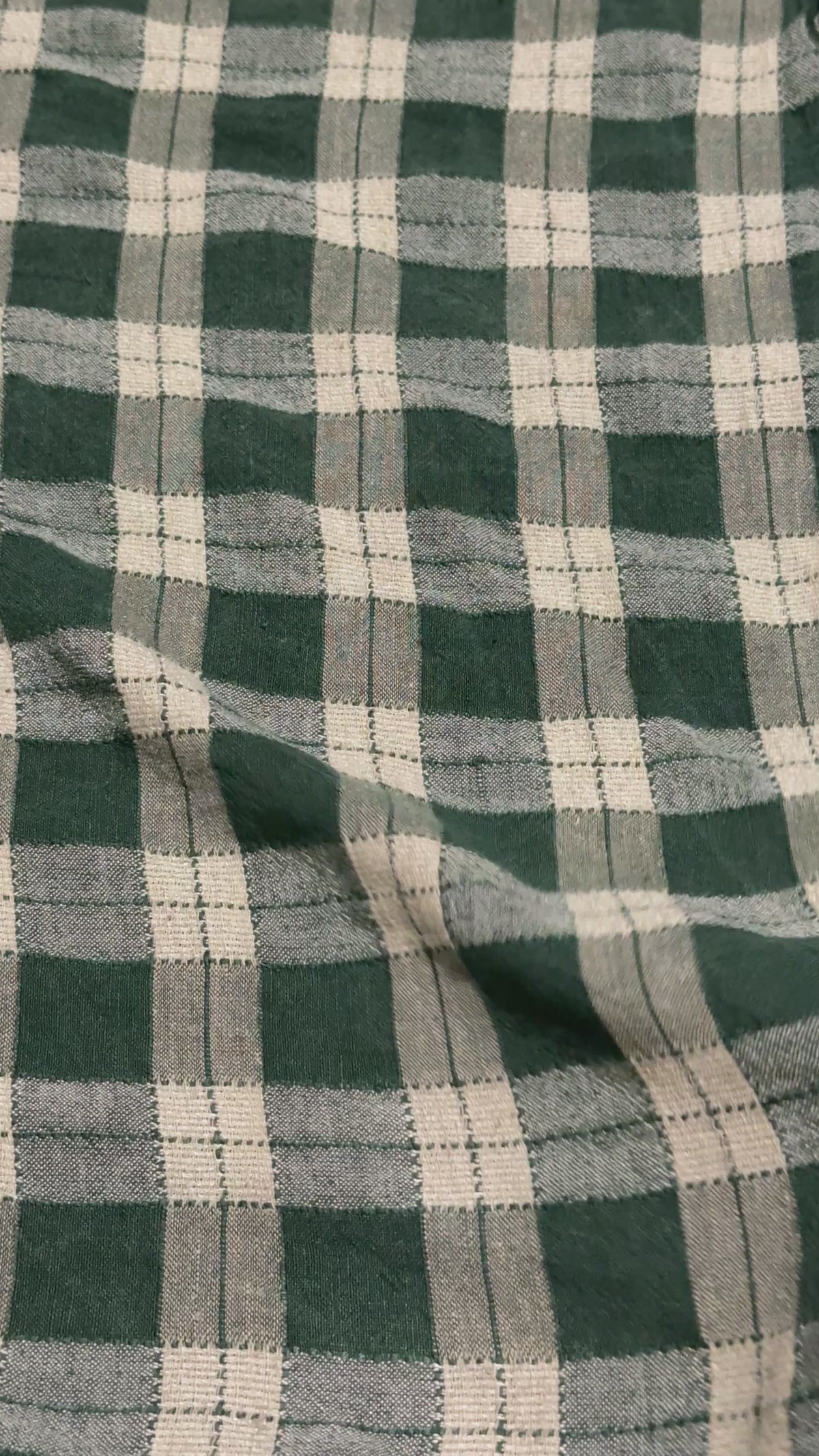 Jamdani Handloom - Green Gingham