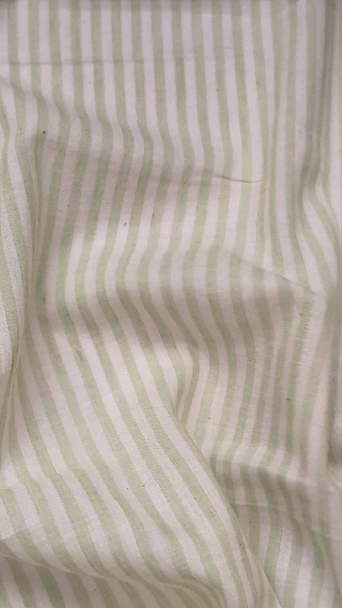 Striped Handwoven Khadi Cotton - Cream / Lime